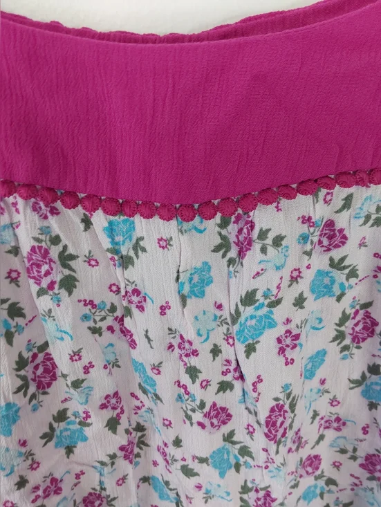 NWT Lane Bryant Pink Floral Pom Trim Detail Tank Top Summer Feminine - Picture 3 of 7